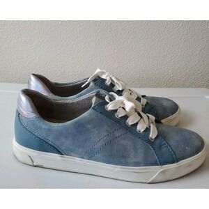 Naturalizer Astara Blue Leather Iridescent Low Top Sneakers Womens 9.5M Shoes
